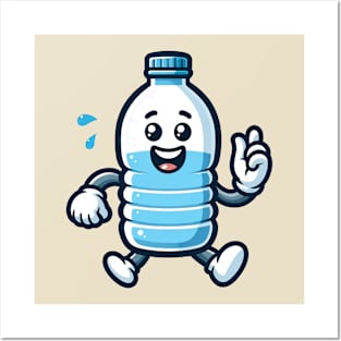 mineral water bottle cartoon Posters and Art